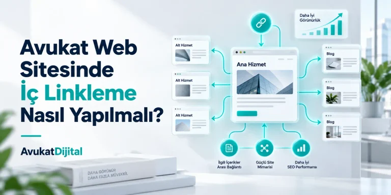 Avukat web sitesinde ana hizmet, alt hizmet ve blog sayfaları arasında iç linkleme yapısı