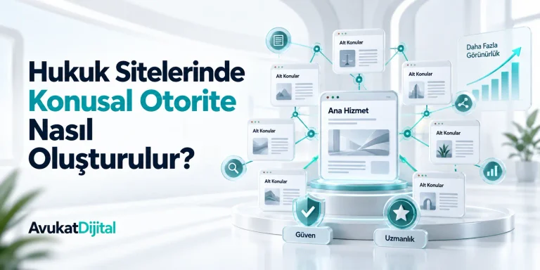 Hukuk sitelerinde ana hizmet ve alt konu kümeleriyle konusal otorite oluşturma